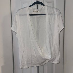 Free People Sasha Wrap Tee White